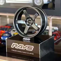Mini jante de roue en métal, modèle de roue de remplacement en alliage d'aluminium forgé RAYs, ornements modifiés pour présentation sur bureau