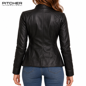 Proveedor de Chaquetas de Cuero para Mujer de Marca Privada para Minoristas Estadounidenses, Chaqueta de Cuero para Mujer de Moda al por Mayor OEM - Product Image 3