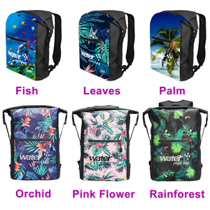 Bâche PVC personnalisée 25L Sac sec Sac à dos étanche avec feuilles de palmier, fleur, kayak, bateau, randonnée, camping, plage - Product Image 6