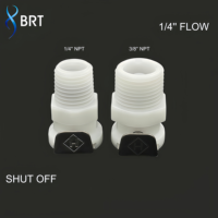 Raccord rapide en plastique avec valve intégrée BRT, filetage mâle 1/4 3/8, vannes d'arrêt pour pompes hydrauliques