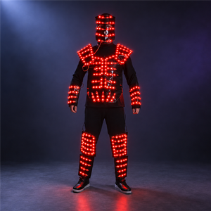 Máscara LED Luminosa, Disfraz de Armadura, Traje para Servicio de Botellas en Discotecas y Bares, Ropa Brillante con Luces Estroboscópicas para Bailar, Actuaciones en Escenario, Traje de Robot para DJ - Product Image 3