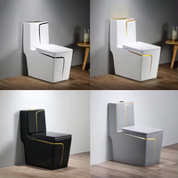 Cuvette de toilette sanitaire en céramique multicolore série or pour salle de bains de style européen