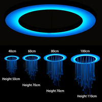 Lustre LED moderne personnalisé pour bar et restaurant, lumière d'ambiance à changement de couleur, luminaires suspendus décoratifs uniques en corde plastique