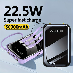 Câble intégré 50000mAh, 22.5W PD USB C charge rapide batterie externe chargeur de téléphone de voyage chargeur portable batterie externe - Product Image 5