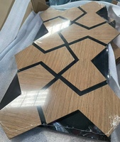 Promotion CHAUDE Europe : Panneaux Muraux Acoustiques Modernes 3D en Lamelles de Bois MDF AKU, Forme Hexagonale Irrégulière, Akupanel Personnalisé pour Usage Intérieur