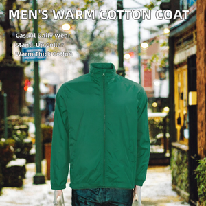 Veste coupe-vent imperméable pour homme, col montant, fermeture éclair, manteau décontracté d'extérieur, légère et chaude - Product Image 2