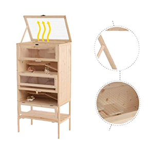 4 परतों लकड़ी हम्सटर पिंजरे डिजाइन के लिए छोटे पोल्ट्री अनुकूलित पालतू घर - Product Image 5