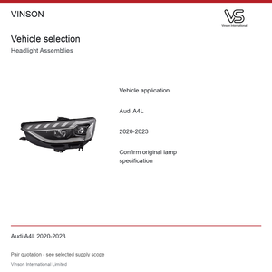 Paires de phares pour Audi A4L 2020-2023, configuration photographiée - Product Image 5