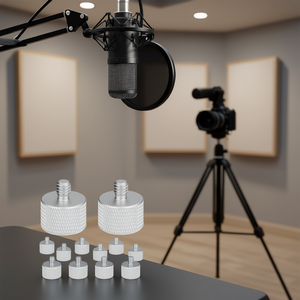 Adaptador para soporte de micrófono, conector de conversión de rosca macho de 3/8 a hembra de 5/8 para soportes de micrófono, brazos articulados, cámara - Product Image 2