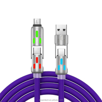 Vente en gros d'usine Câble de données LED 3-en-1 60W PD avec charge rapide 3A pour téléphone Options 1M/1.5M/2M - Promotion Cadeau en solde