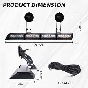Feux stroboscopiques d'urgence pour camions et véhicules Barre lumineuse de pare-brise avec avertissement clignotant Éclairage extérieur automatique <span class=keywords><strong>Conseiller</strong></span> en trafic - Product Image 2