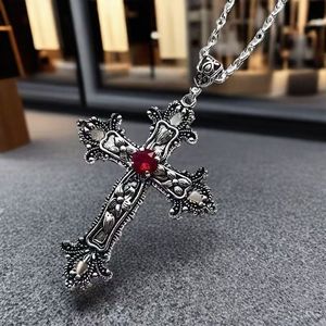 Collana in acciaio inossidabile con motivo floreale creativo, stile gotico, AliExpress, <span class=keywords><strong>Wish</strong></span>, Europa e America - Product Image 2