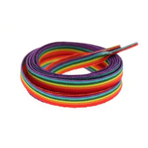 เชือกผูกรองเท้าแบบแบน 6 สีรุ้ง ขนาด 8 มม. ความยาว 80-160 ซม. ทำจากโพลีเอสเตอร์ สำหรับรองเท้าผ้าใบแฟชั่นลำลอง 1 คู่ - Product Image 3