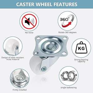 Roda resistente do parafuso m10x25, 40mm 50mm, haste do parafuso, aço inoxidável, móveis de nylon, roda com freio - Product Image 6