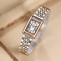 Montre personnalisée SK Fashionable avec logo, bracelet en cuir de vachette massif, placage or rose IP, montres-bracelets OEM ODM, verre quartz personnalisé