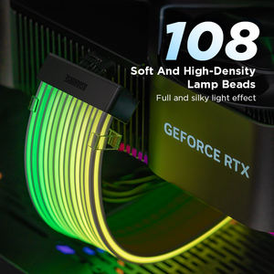 Asiahorse RGB ARGB <b>PSU</b> Extension <b>Cable</b> Kit ATX 8Pin 24Pin GPU Dual Triple RGB <b>Cable</b> Cover - Product Image 2