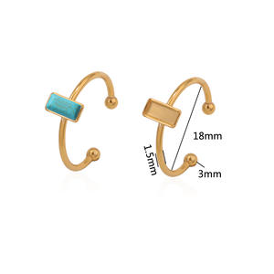 10 uds/bolsoAcero inoxidable Color preservación pulido anillo resto Diy <span class=keywords><strong>Pinto</strong></span> anillo superficie horno oro incrustaciones perla abierta Accesorios - Product Image 6