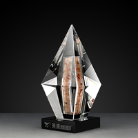 Trophée sportif personnalisé en cristal K9 transparent, gravé au jet de sable, best-seller JY, avec boîte cadeau