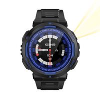 Montre connectée KT75 avec lampe torche, écran 1,53 pouces, santé des femmes, étanche 3ATM, montre connectée robuste pour hommes, lumière puissante, batterie 400 mAh