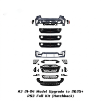 Kit de Parachoques Delantero y Trasero Estilo RS3 8Y PA para Audi A3 S3 2020-2024 a 2025+ con Rejilla Difusora, Hatchback Sedán