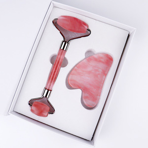 Gmagic Set di strumenti di bellezza al quarzo rosa naturale <span class=keywords><strong>Kit</strong></span> di cristallo rosa massaggiatore per la pelle viso Guasha pietra giada rullo viso e Gua Sha - Product Image 4