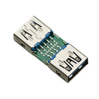 Adaptador USB 3.0 de Hembra a Hembra 2 en 1 con Borde Recto y Placa PCB de 32.0mm, Conector de Transferencia de Datos de 10Gbps Reales