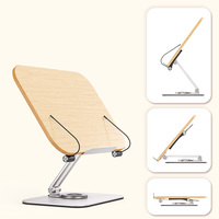 Boneruy R04 Support de lecture pliable et réglable à 360 degrés en contreplaqué écologique à base de fer pour bureau
