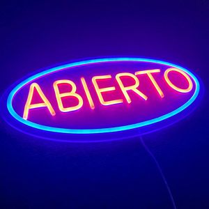 Open Spanish LED neon <b>sign</b> dimmable USB powered ambient light store window decoration light street indicator light Customization - Product Image 6