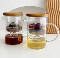 Tasse à thé en verre à filtre en un clic magique théière résistant à la chaleur absorbant les bulles aspiration magnétique ensembles de thé à café qui coule