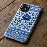 Coque de téléphone magnétique en plastique souple de style chinois en porcelaine bleue et blanche pour 17 Pro Max 16 15 14 13 X, design ultra fin transparent