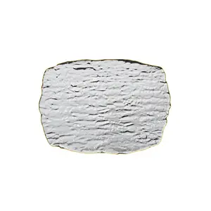 Assiette de service en verre coloré OEM, faite à la main, moderne, de luxe, carrée, pour les fêtes, les restaurants, les dîners, la vaisselle - Product Image 1