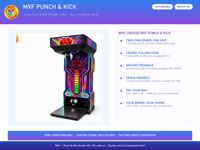Machine d'arcade Punch & Kick, Combo de force de boxe, Thème LED, 142x79x243 cm pour Bar & FEC