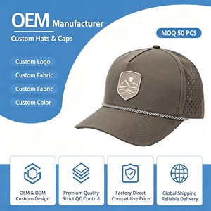 Gorra de béisbol personalizada transpirable de 6 o 5 paneles con etiqueta de goma impermeable, corte láser, para deportes y golf - Product Image 1
