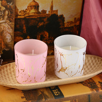 Décoration d'intérieur élégante, bougies parfumées en céramique créatives en marbre, souvenirs d'aromathérapie, ensembles de cadeaux de mariage simples