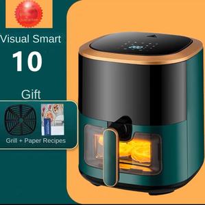 หม้อทอดไร้น้ำมันไฟฟ้าดิจิตอลทรงสี่เหลี่ยมขนาดใหญ่ ความจุเยอะ พร้อมเคลือบสารกันติด ผลิตจากอลูมิเนียมอัลลอยด์ 8.1-10.0 ลิตร สำหรับใช้ในครัวเรือน ขายส่ง - Product Image 3