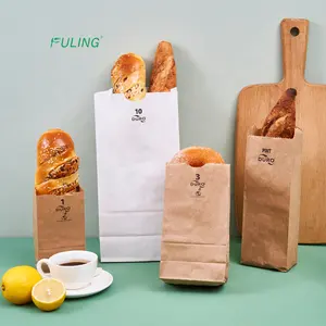Kunden spezifische biologisch abbaubare braune Einweg-Kraft papiertüten für die Lieferung von Lebensmitteln zum Mitnehmen