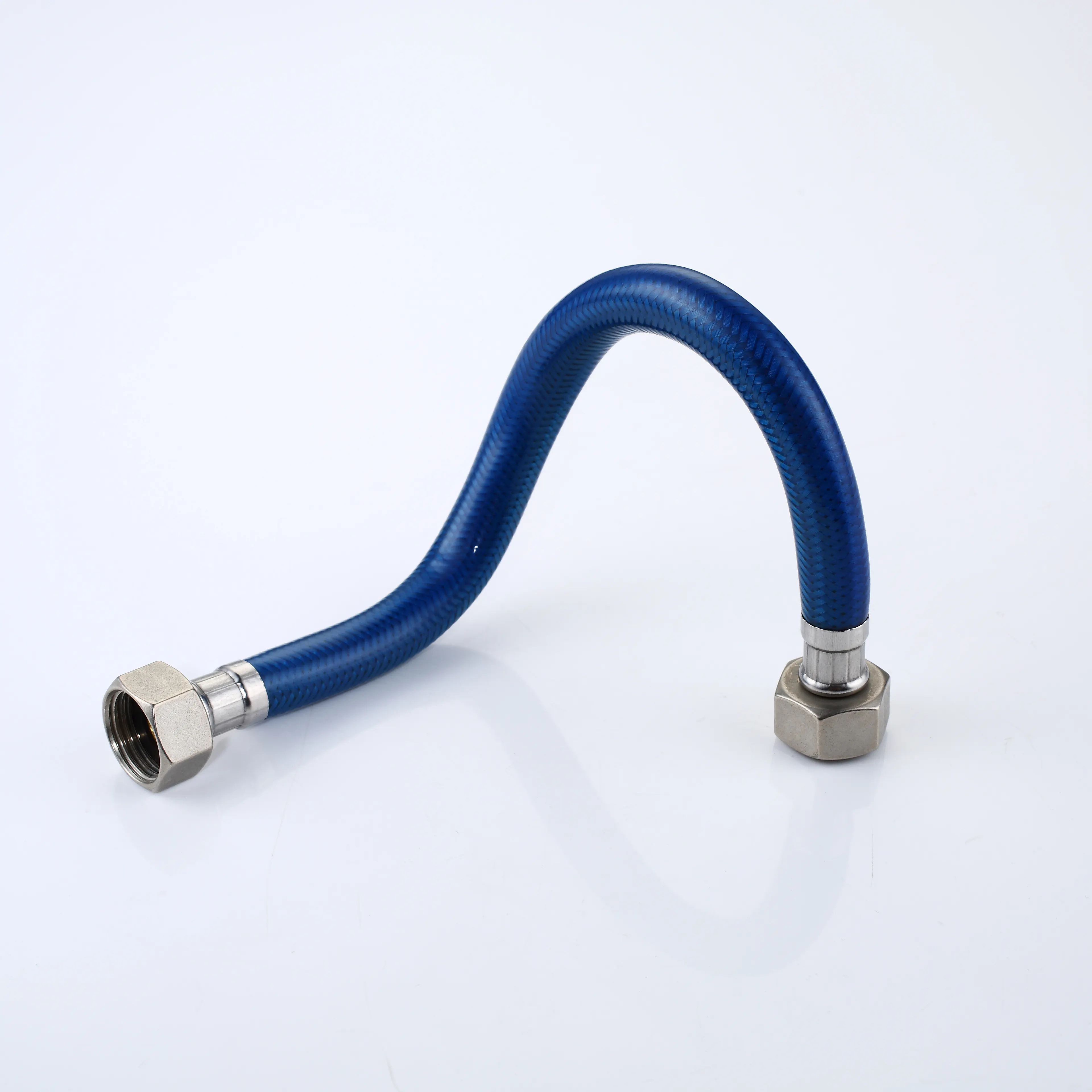 Fornitore della cina filo di acciaio inossidabile di buona vendita intrecciato flessibile con tubo flessibile di rivestimento in PVC blu