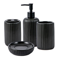 Ensemble de salle de bain en céramique simple : porte-brosse à dents, porte-savon, accessoires de salle de bain, distributeur de savon personnalisé, décoration intérieure, directement de l'usine