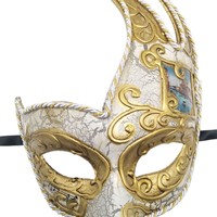 Masque de carnaval romain Hstyle pour hommes/femmes, vente en gros, masque craquelé or, argent, cuivre