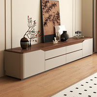 Meuble TV pour petit appartement, style luxe léger, combinaison table basse et meuble TV sur pied pour salon