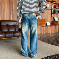 Jeans décontractés bleus de haute qualité, nouvelle tendance, pour hommes, coupe ample et polyvalente, pantalon décontracté tendance