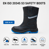 Bottes hautes imperméables EN ISO 20345 S3 avec embout en acier, semelle intermédiaire en PU résistante aux perforations, antidérapantes, pour l'industrie, la construction et les usines