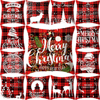 Taie d'oreiller personnalisée Housse de coussin de Noël en velours imprimé décoratif