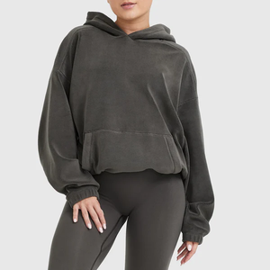 2024 Biểu Tượng Tùy Chỉnh Quá Khổ 100% Cotton Terry Lông Cừu Áo Yếu Tố Cần Thiết Phụ Nữ Áo - Product Image 3