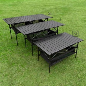 HISPEED Custom Outdoor Lightweight 90x60 Aluminum Picnic <strong>Table</strong> IGT Wood Grain Roll <strong>Foldable</strong> <strong>Camping</strong> <strong>Table</strong> with Carry Bag - Product Image 6