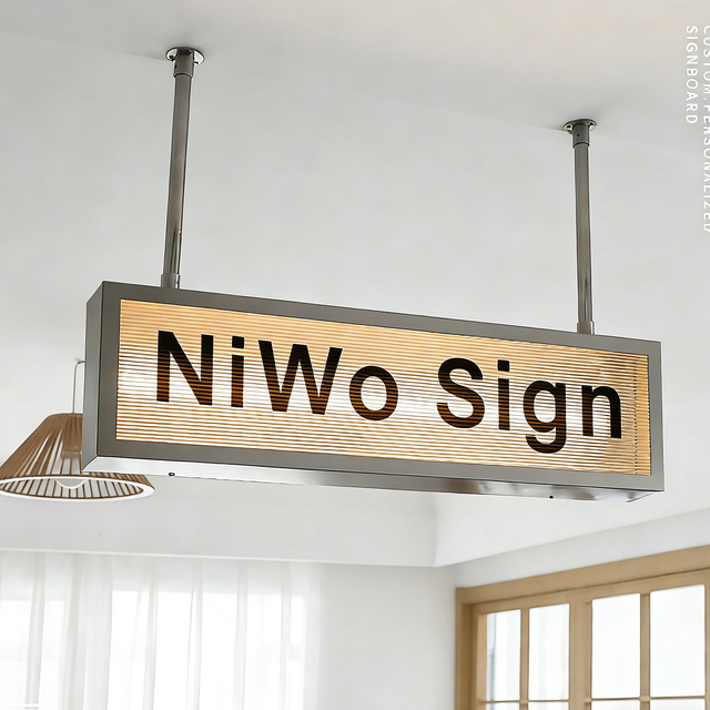 Advertising Rectangle LED Light Boxes Display Custom Your Brand Name Illuminated Hanging Acrylic Lightbox Signs for Business