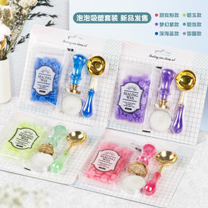 Sealing Wax Stamp Set Bubble Blister <b>Kit</b> With Handle Spoon And Wax Granules For Wedding Art Candle Making - Product Image 1