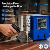 Distributeur d'adhésif thermofusible électrique portable 200 ml, applicateur de colle de précision, têtes multi-tailles pour papier/sacs en film, cuir, carton