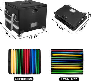 Archivador Portátil de Oficina, Multifuncional, Diseño Clásico, con Cerradura, Resistente al Fuego, Plegable, con Ruedas, para Almacenamiento de Artículos Diversos - Product Image 6