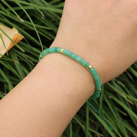 Bracelet tressé en perles d'empereur en pierre naturelle, élégant et ajustable pour femme